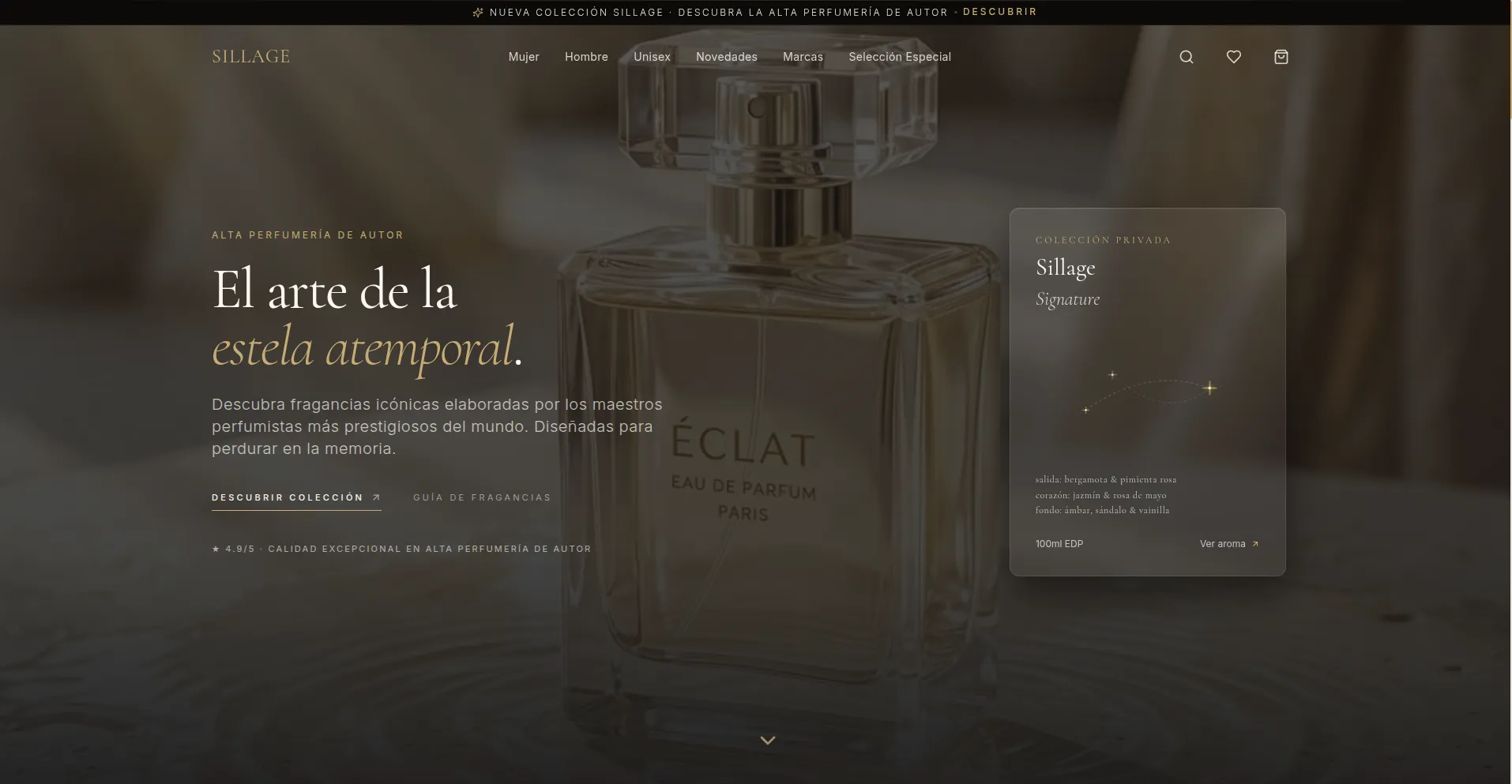 Sillage Parfum E-Commerce Mockup