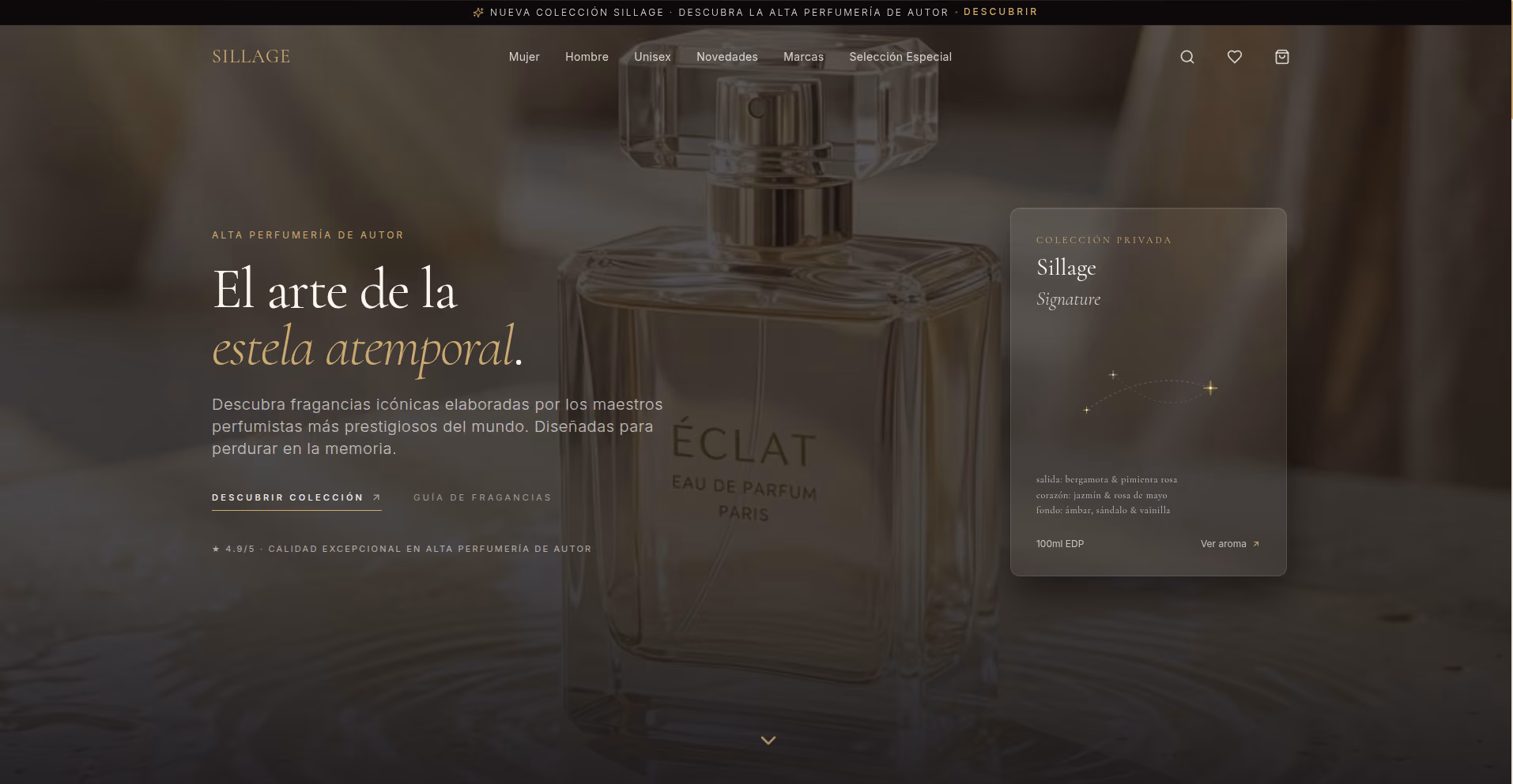 Sillage Parfum E-Commerce Mockup